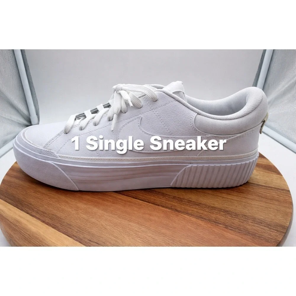 Amputee‎ Nike Court Single Left Sneaker Women's Size 12 White Leather 0383